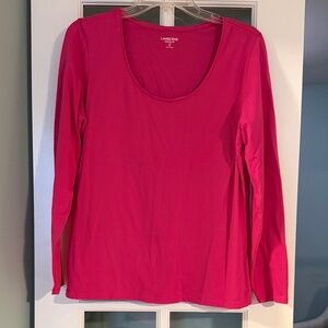 Lands' End Women's Vibrant Pink Long Sleeve Tee